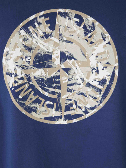 Outlet online Stone Island Hombre Camiseta Combed Algodón color Azul Cobalto sku 553-004209 01 - Foto 4