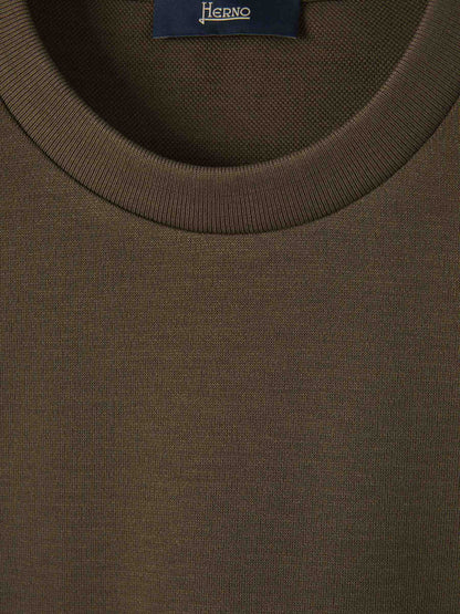 Outlet online Herno Hombre Camiseta Logo Algodón color Verde Militar sku 553-004219 02 - Foto 3