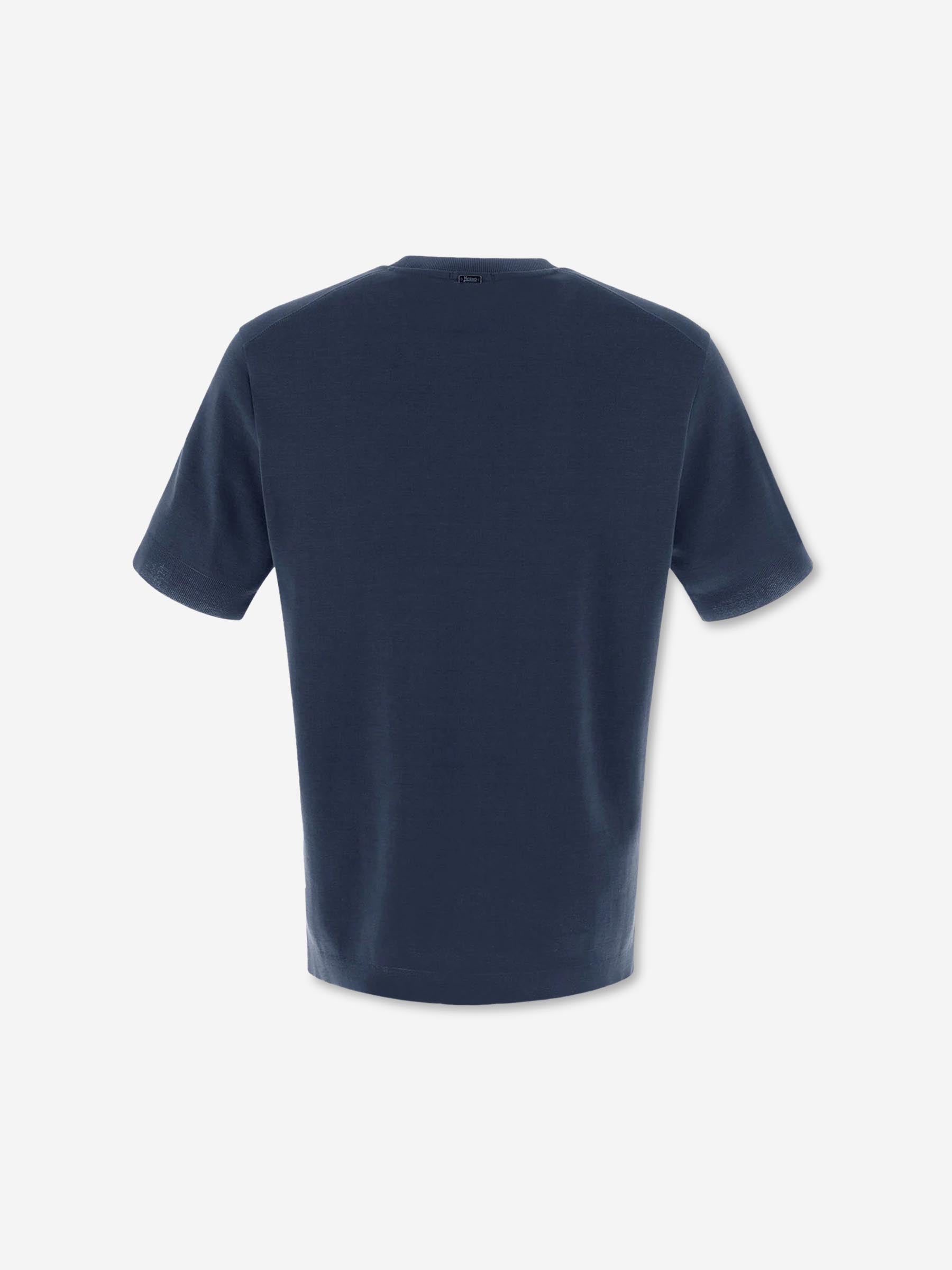 Outlet online Herno Hombre Camiseta Logo Algodón color Azul Marino sku 553-004219 03 - Foto 3
