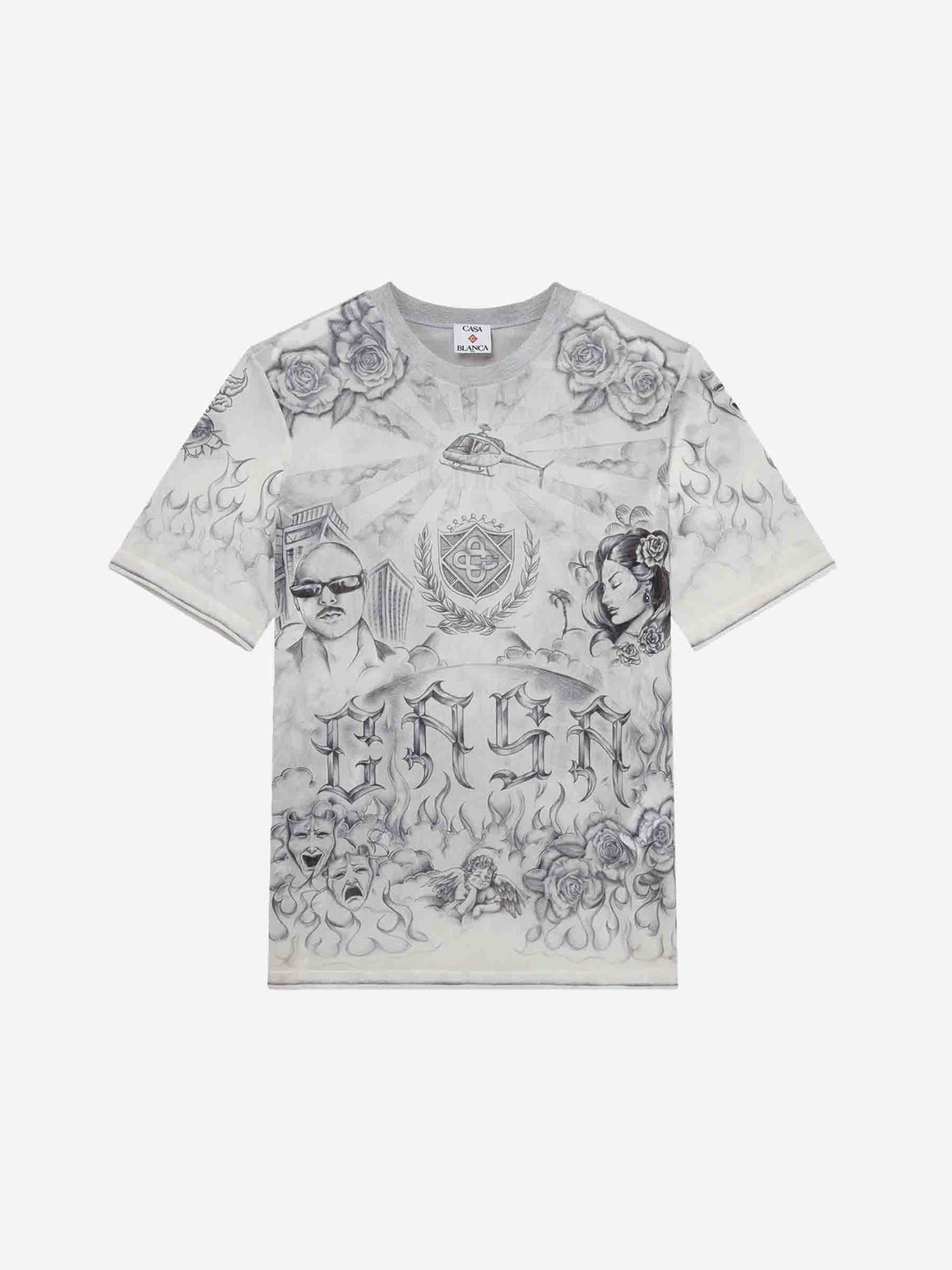 Casablanca Hombre Barcelona Camiseta Tattoo Mesh color Blanco y Negro sku 553-004226 01 - Foto 1