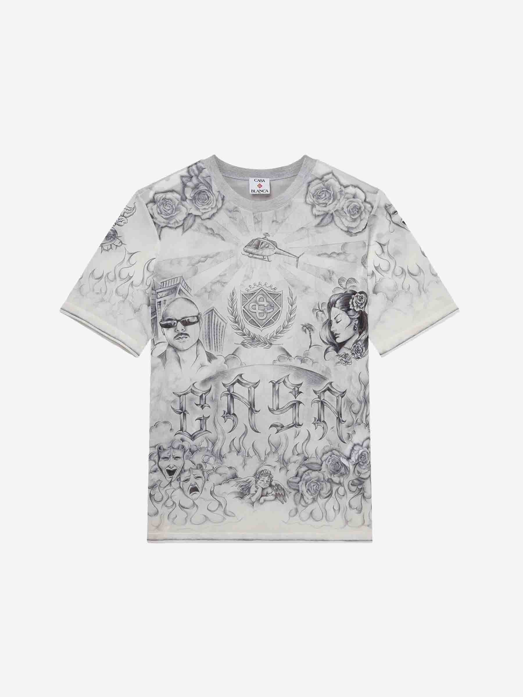 Casablanca Hombre Barcelona Camiseta Tattoo Mesh color Blanco y Negro sku 553-004226 01 - Foto 1