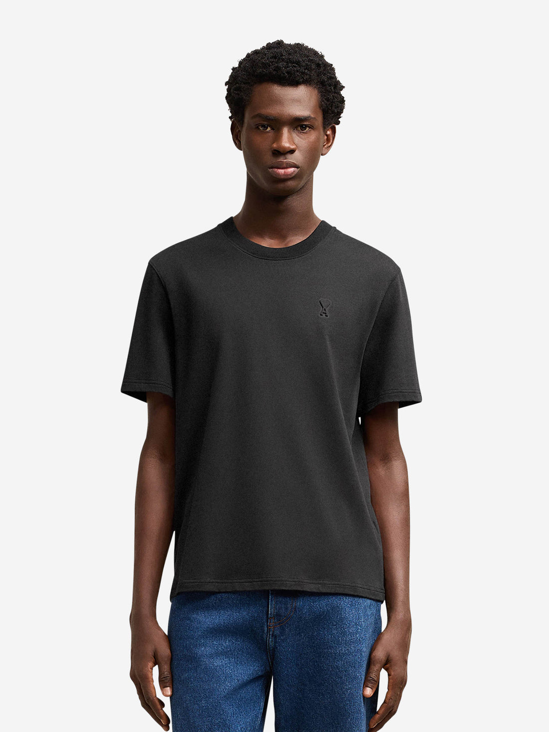 Outlet online Ami Paris Hombre Camiseta Logo Algodón color Negro sku 553-004234 01 - Foto 2