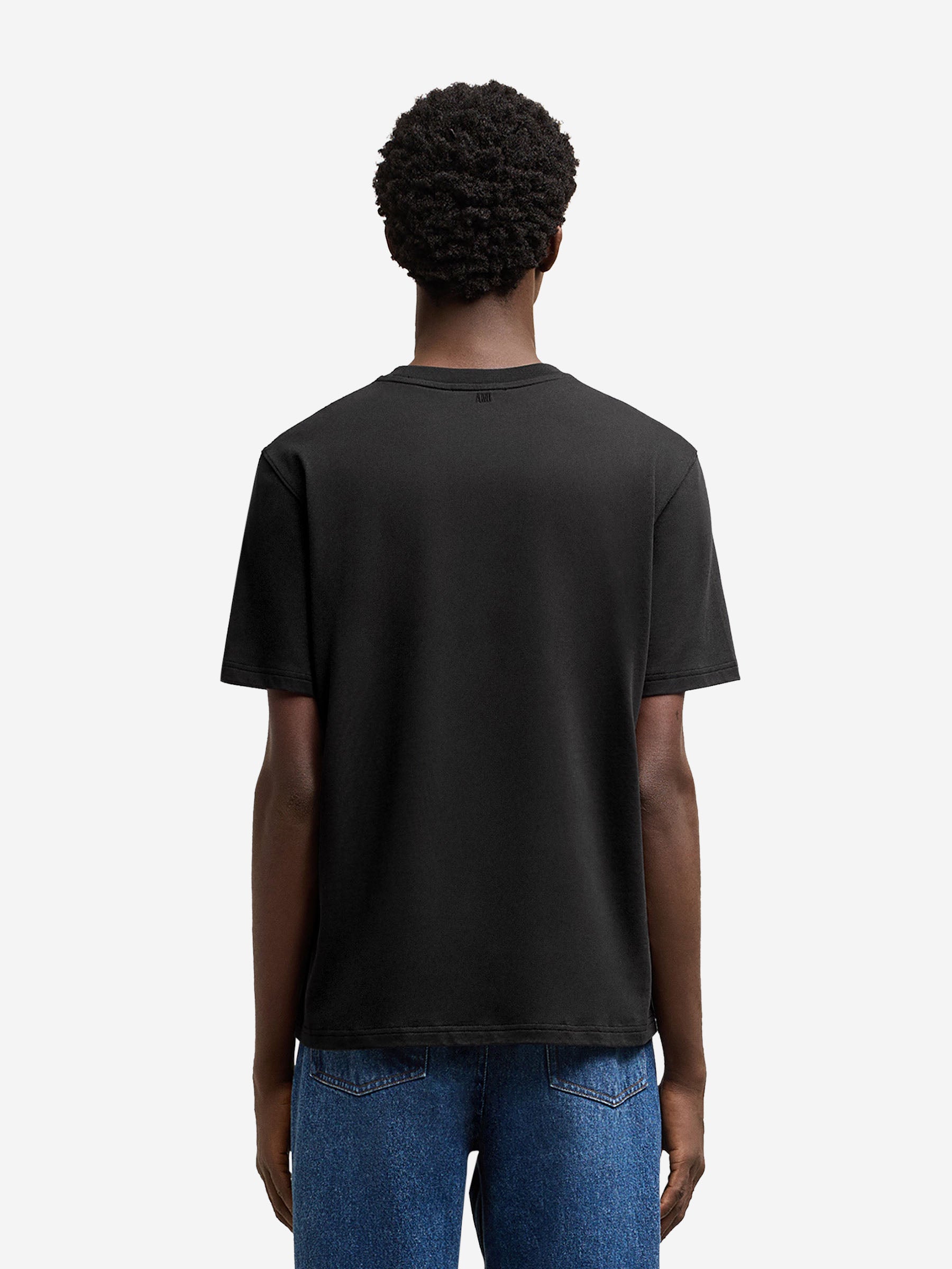 Outlet online Ami Paris Hombre Camiseta Logo Algodón color Negro sku 553-004234 01 - Foto 3
