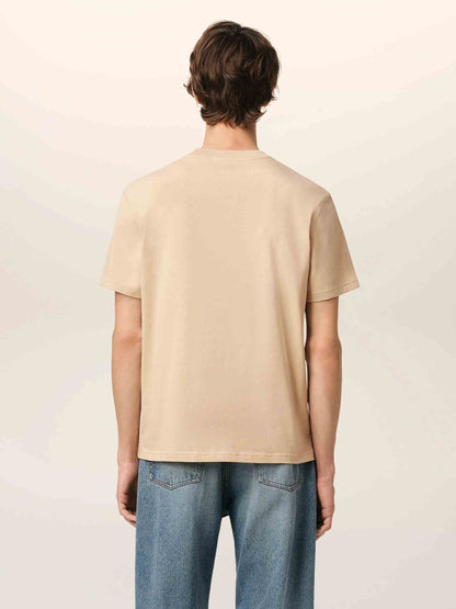 Ami Paris Hombre Barcelona Camiseta Logo Algodón color Beige sku 553-004234 03 - Foto 3