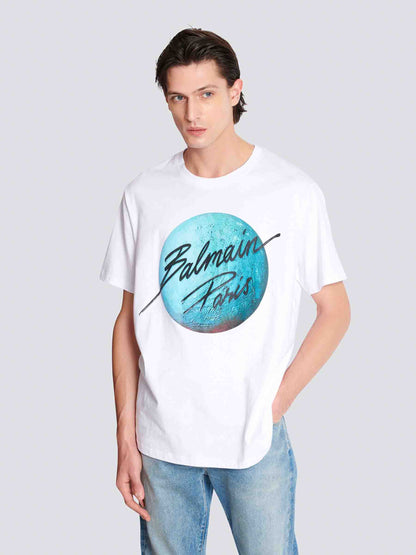 Balmain Hombre Barcelona Camiseta Logo Algodón color Blanco sku 553-004240 01 - Foto 2