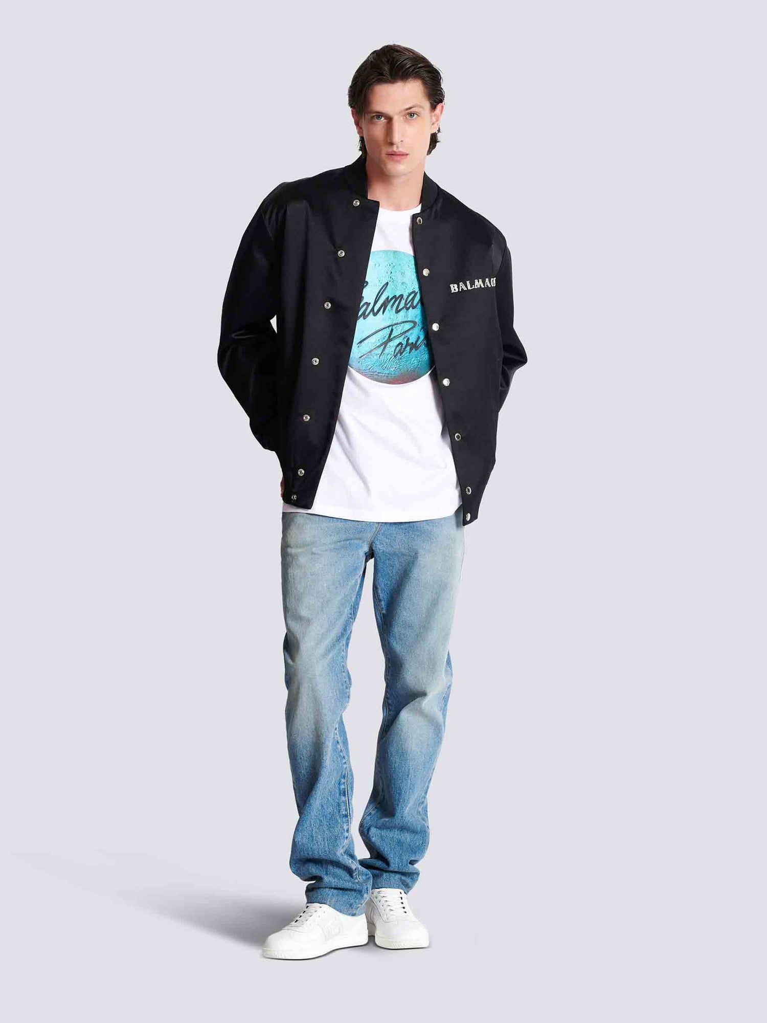 Balmain Hombre Barcelona Camiseta Logo Algodón color Blanco sku 553-004240 01 - Foto 4