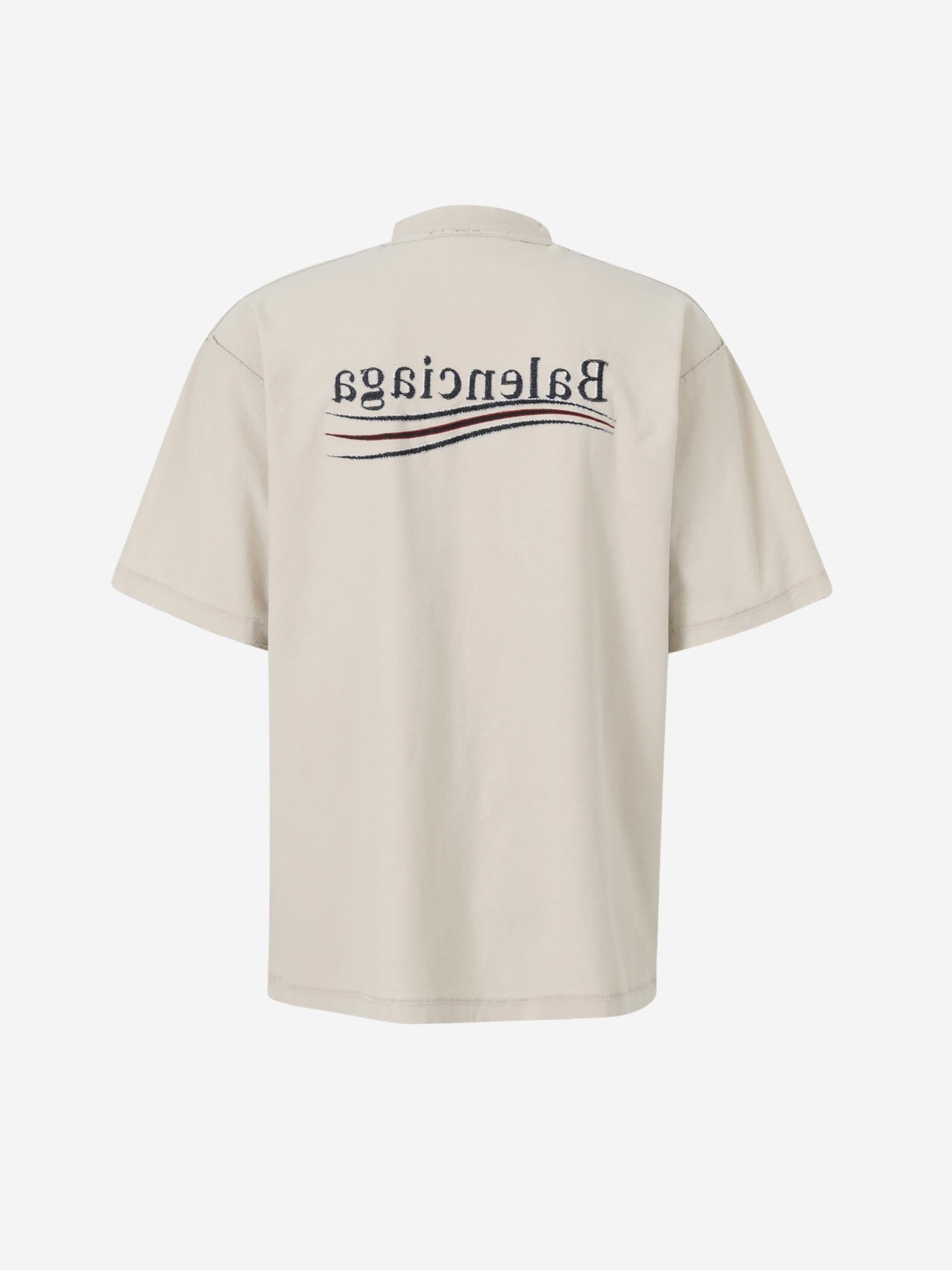 Outlet online Balenciaga Hombre Camiseta Logo Girado color Beige sku 553-004248 01 - Foto 2