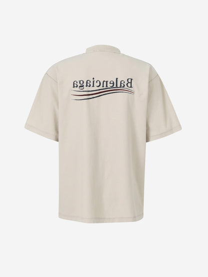 Outlet online Balenciaga Hombre Camiseta Logo Girado color Beige sku 553-004248 01 - Foto 2