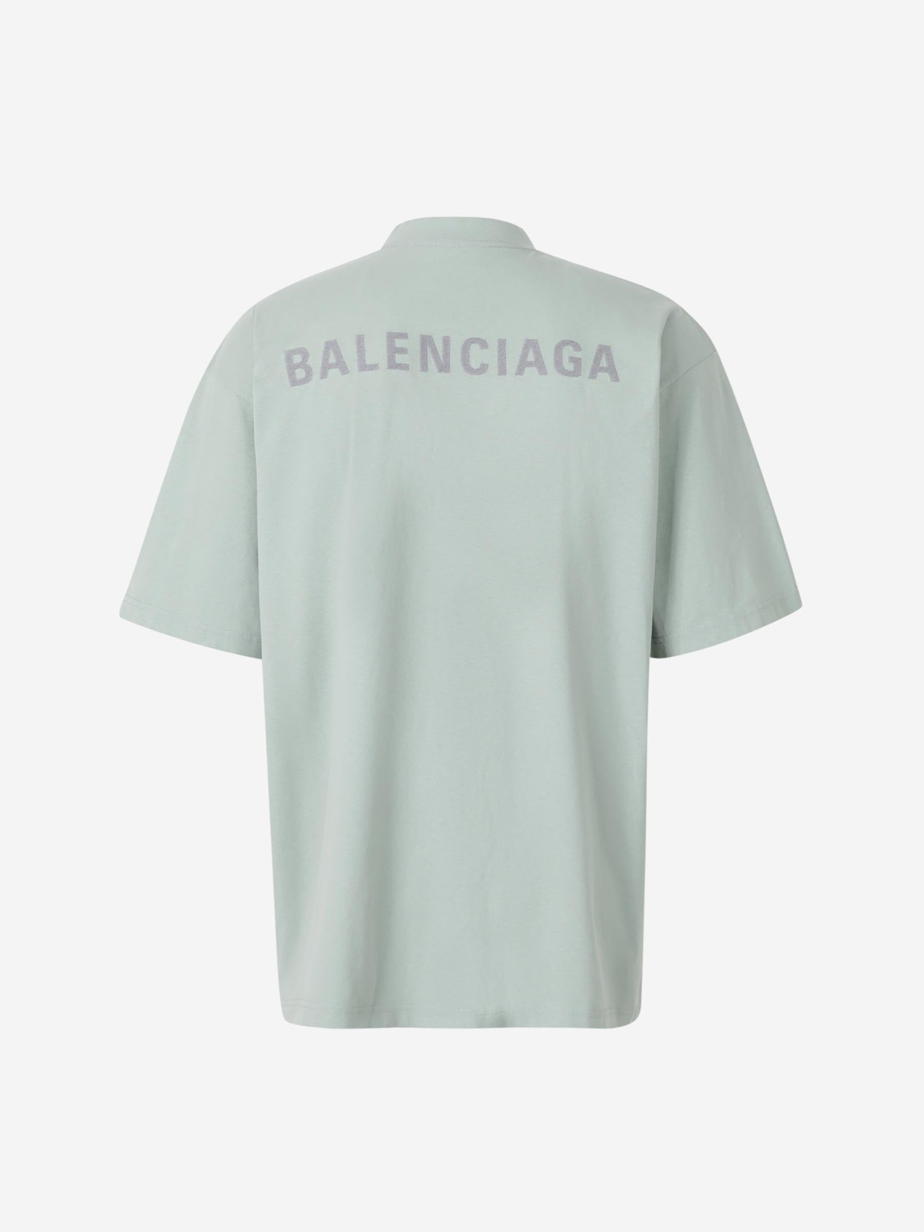 Outlet online Balenciaga Hombre Camiseta Back Reflective color Verde Lima sku 553-004249 02 - Foto 2