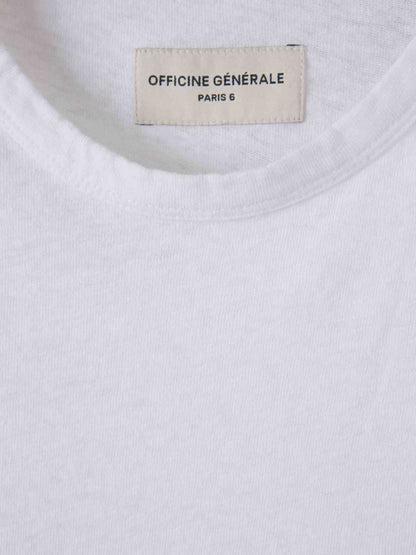 Officine Générale Hombre Barcelona Camiseta Lino Algodón color Blanco sku 553-004258 01 - Foto 3