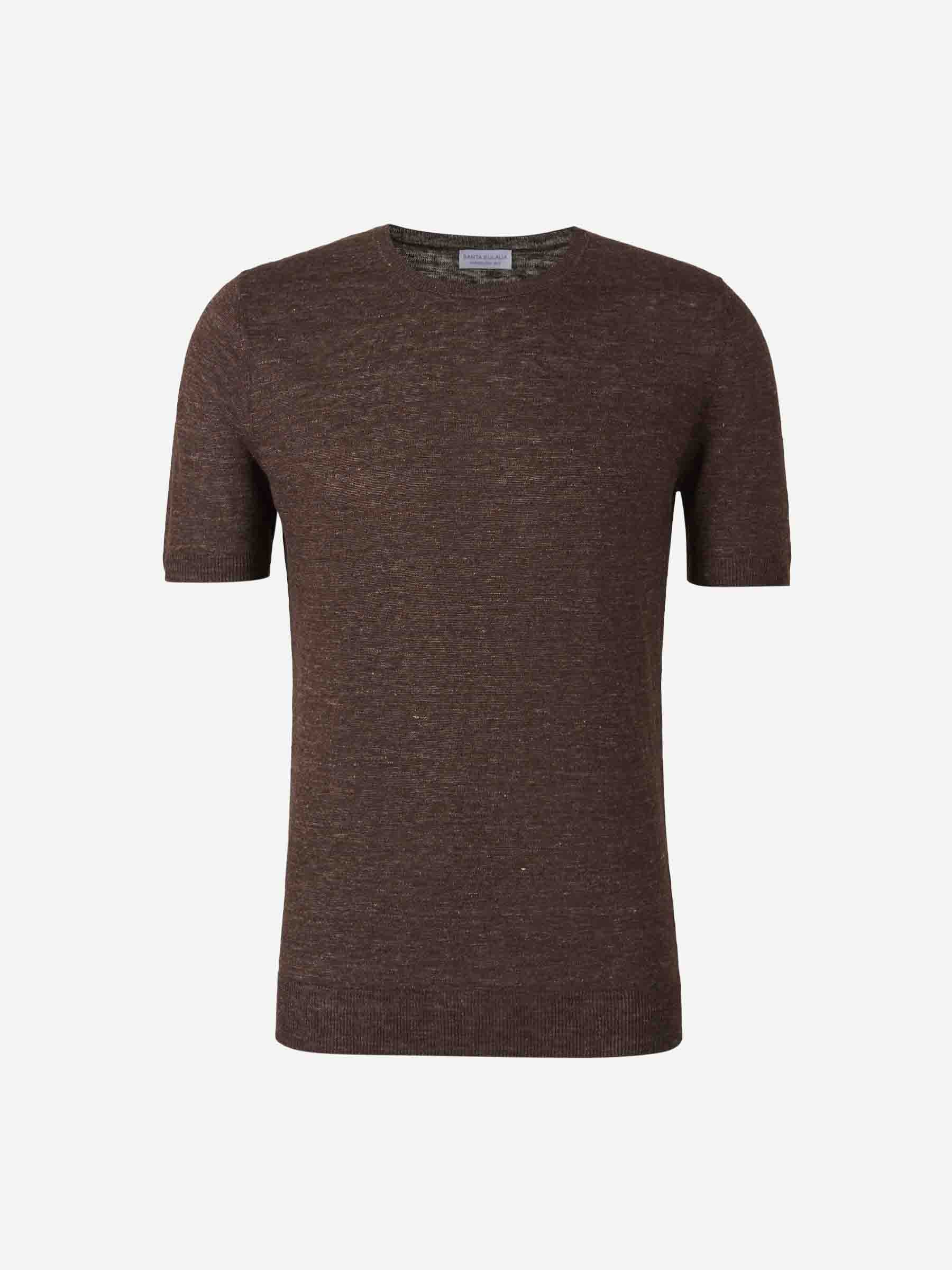 Outlet online Santa Eulalia Hombre Camiseta Punto Lino color Marrón sku 553-004262 01 - Foto 1