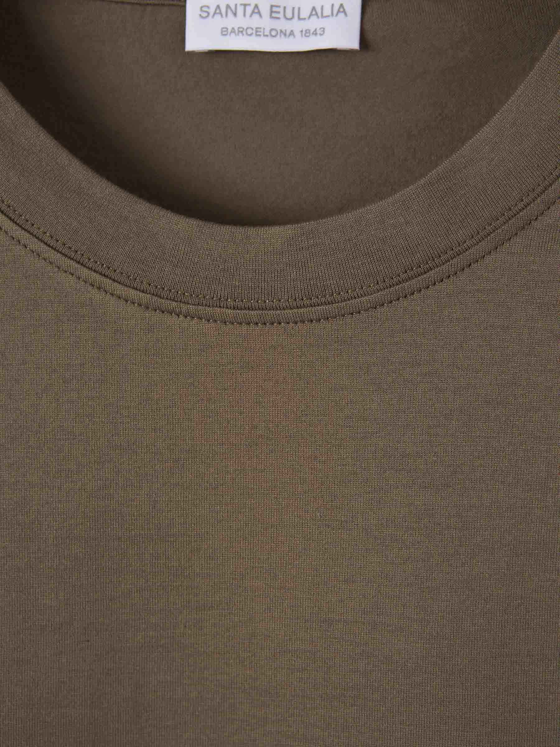 Outlet online Santa Eulalia Hombre Camisetas Lisa Algodón color Verde Militar sku 553-004263 03 - Foto 3