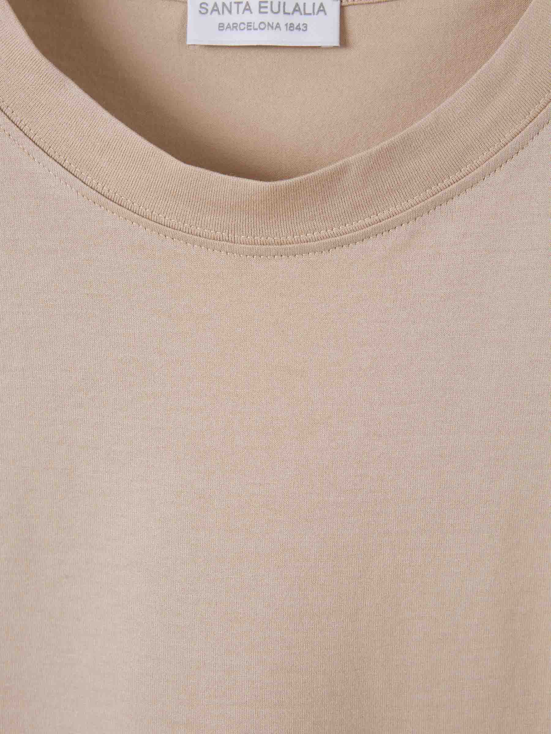 Outlet online Santa Eulalia Hombre Camisetas Lisa Algodón color Camel sku 553-004263 05 - Foto 3