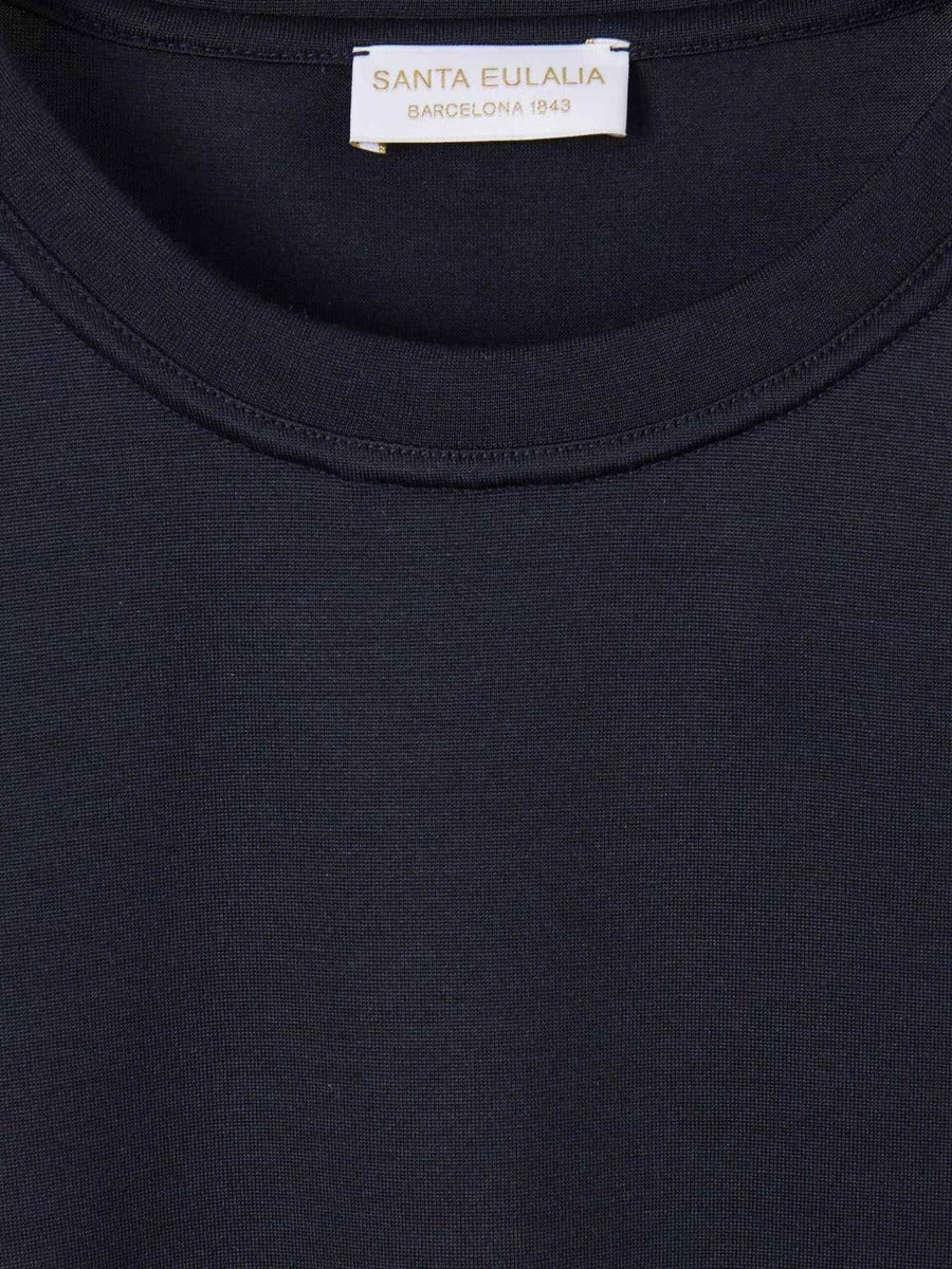 Outlet online Santa Eulalia Hombre Camiseta Lisa Lino color Azul Marino sku 553-004264 02 - Foto 3
