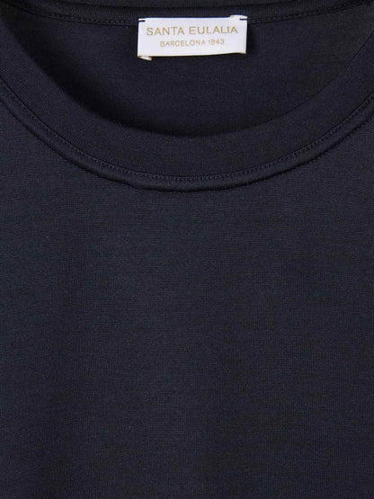 Outlet online Santa Eulalia Hombre Camiseta Lisa Lino color Azul Marino sku 553-004264 02 - Foto 3