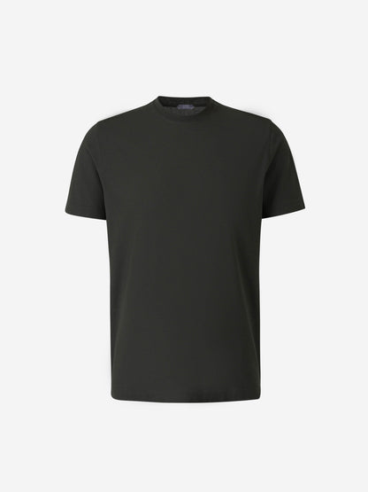 Outlet online Zanone Hombre Camiseta Lisa Algodón color Verde Militar sku 553-004266 04 - Foto 1