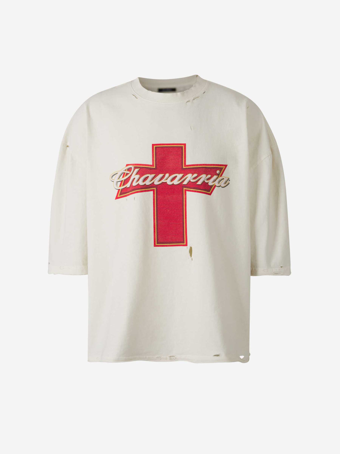 Willy Chavarria Hombre Barcelona Camiseta Cruz Algodón color Beige sku 553-004293 01 - Foto 1