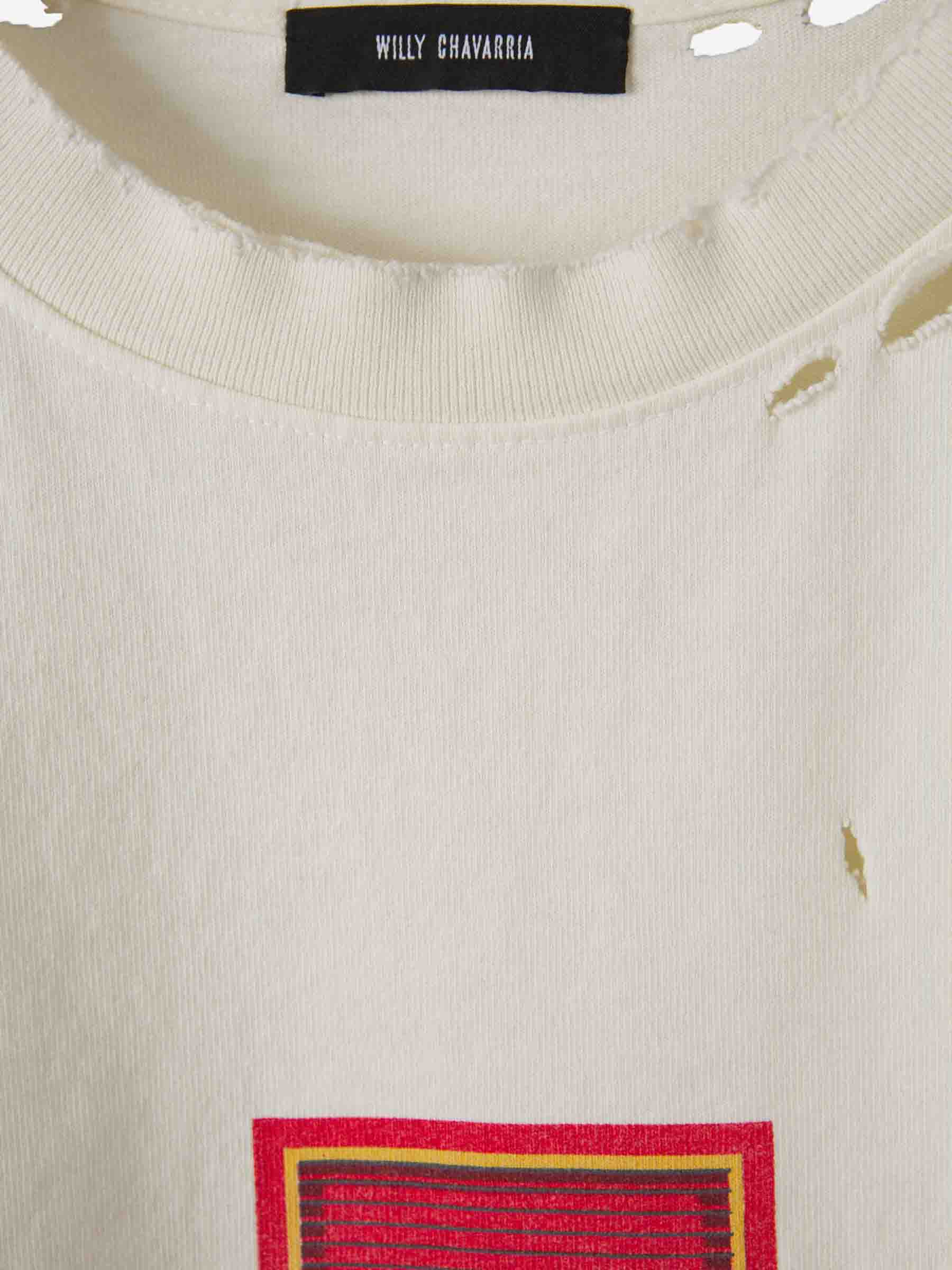 Willy Chavarria Hombre Barcelona Camiseta Cruz Algodón color Beige sku 553-004293 01 - Foto 3