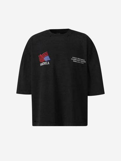 Willy Chavarria Hombre Barcelona Camiseta América Algodón color Negro sku 553-004295 01 - Foto 1