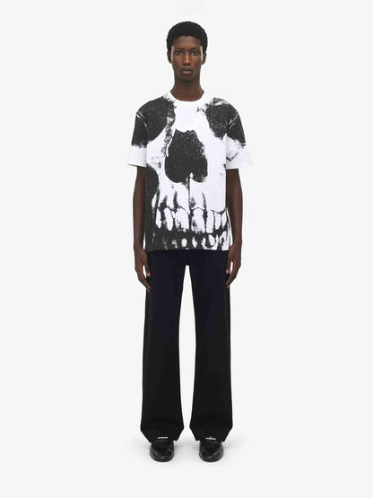 Outlet online McQueen Hombre Camiseta algodón orgánico color Blanco Y Negro sku 553-004313 01 - Foto 2