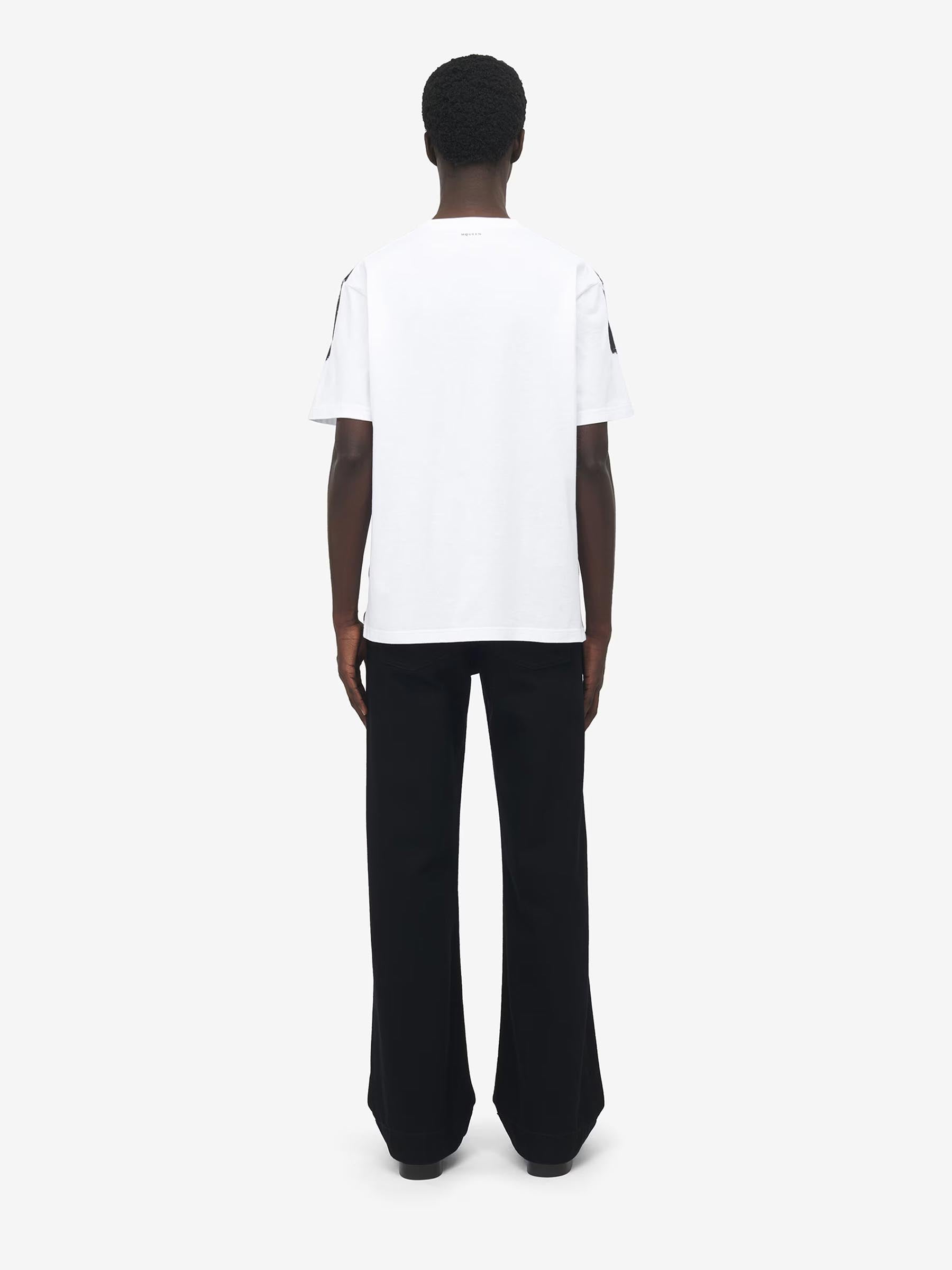 Outlet online McQueen Hombre Camiseta algodón orgánico color Blanco Y Negro sku 553-004313 01 - Foto 3