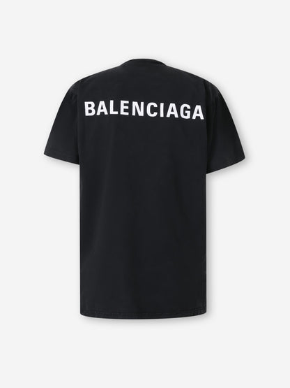 Outlet online Balenciaga Hombre Camiseta Cuello Redondo color Negro sku 553-004341 01 - Foto 2