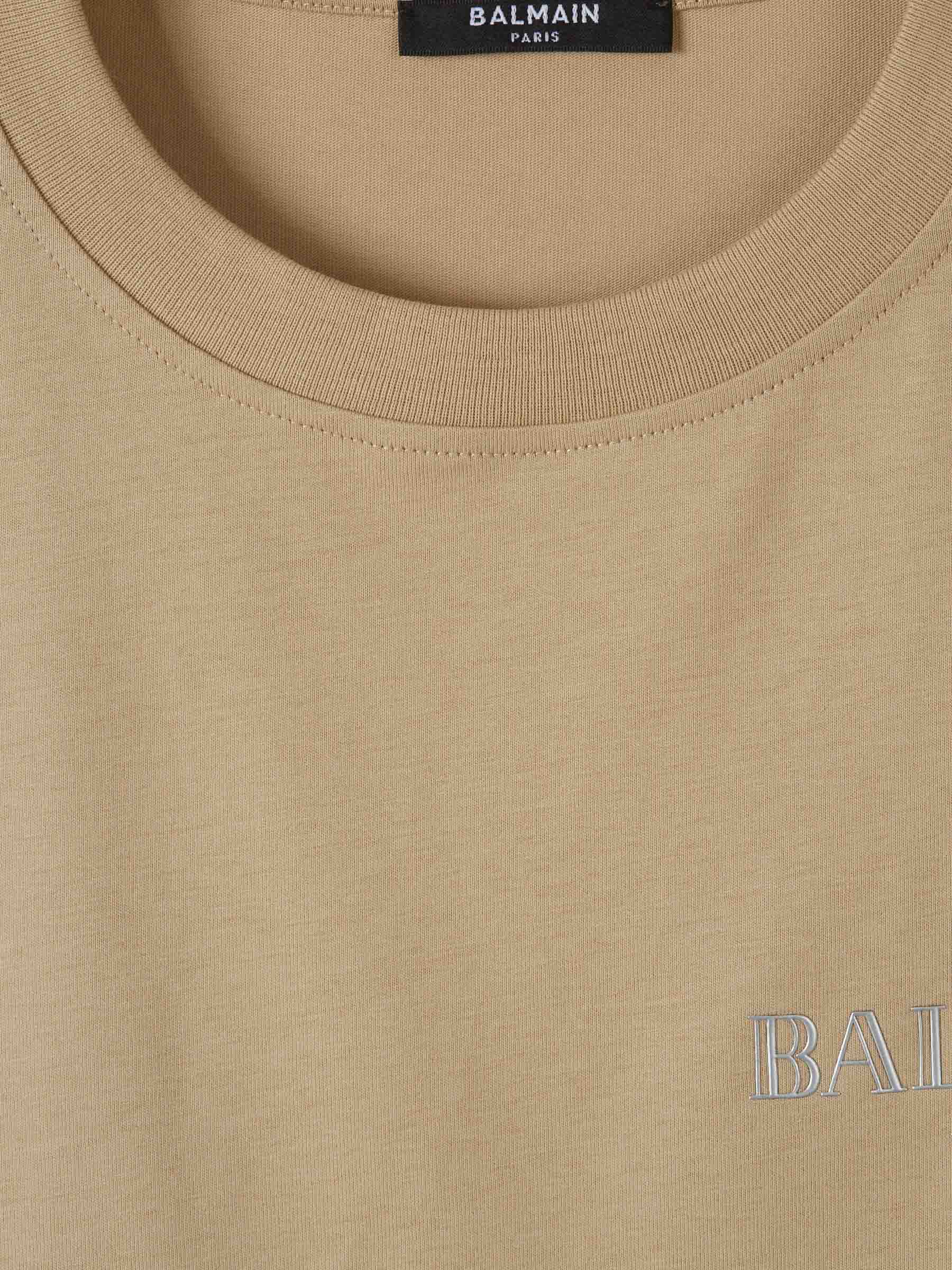 Outlet online Balmain Hombre Camiseta Logo Vintage color Beige sku 553-004355 01 - Foto 3