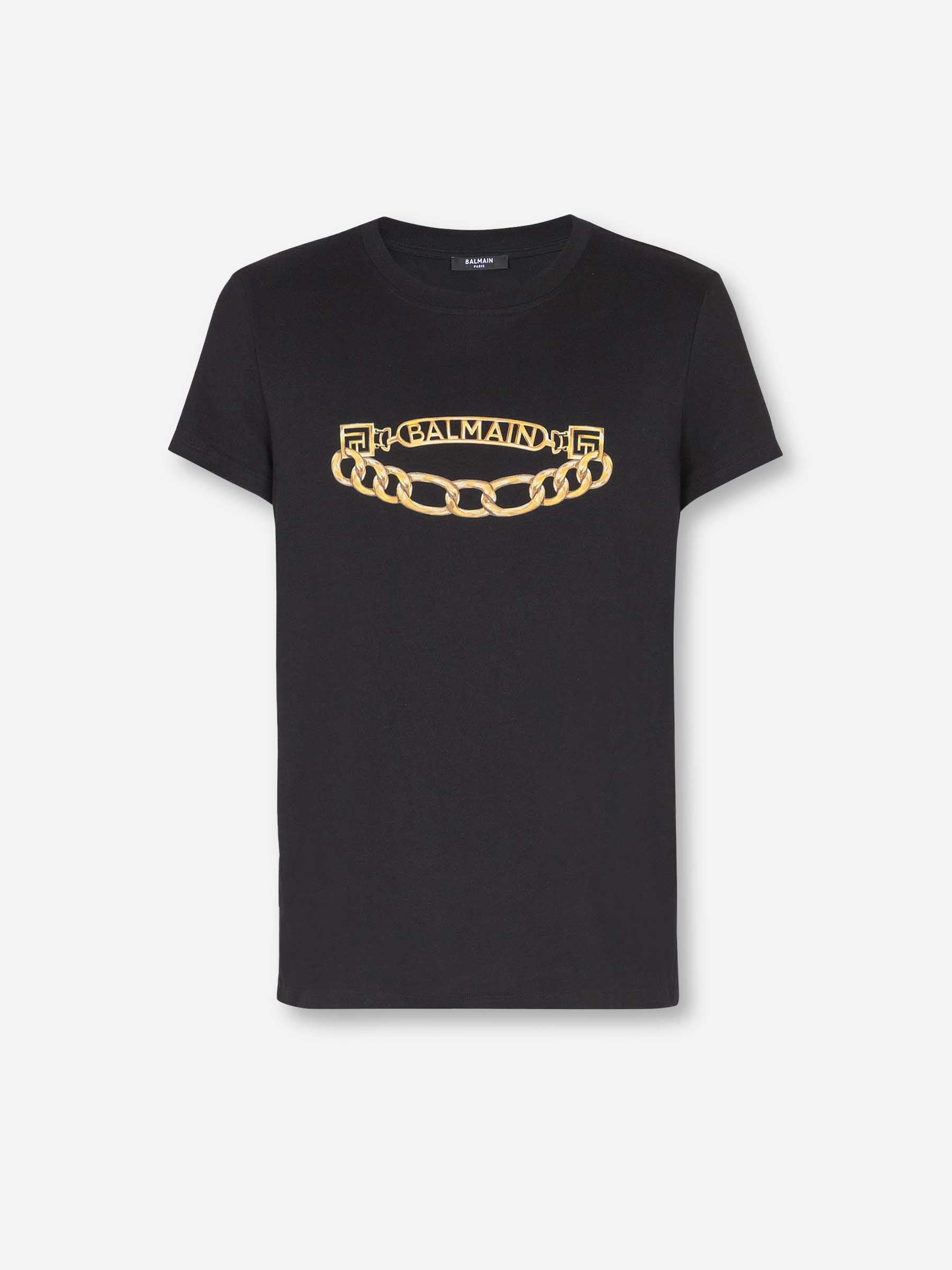 Outlet online Balmain Hombre Camiseta Logo Cadena color Negro sku 553-004356 01 - Foto 1