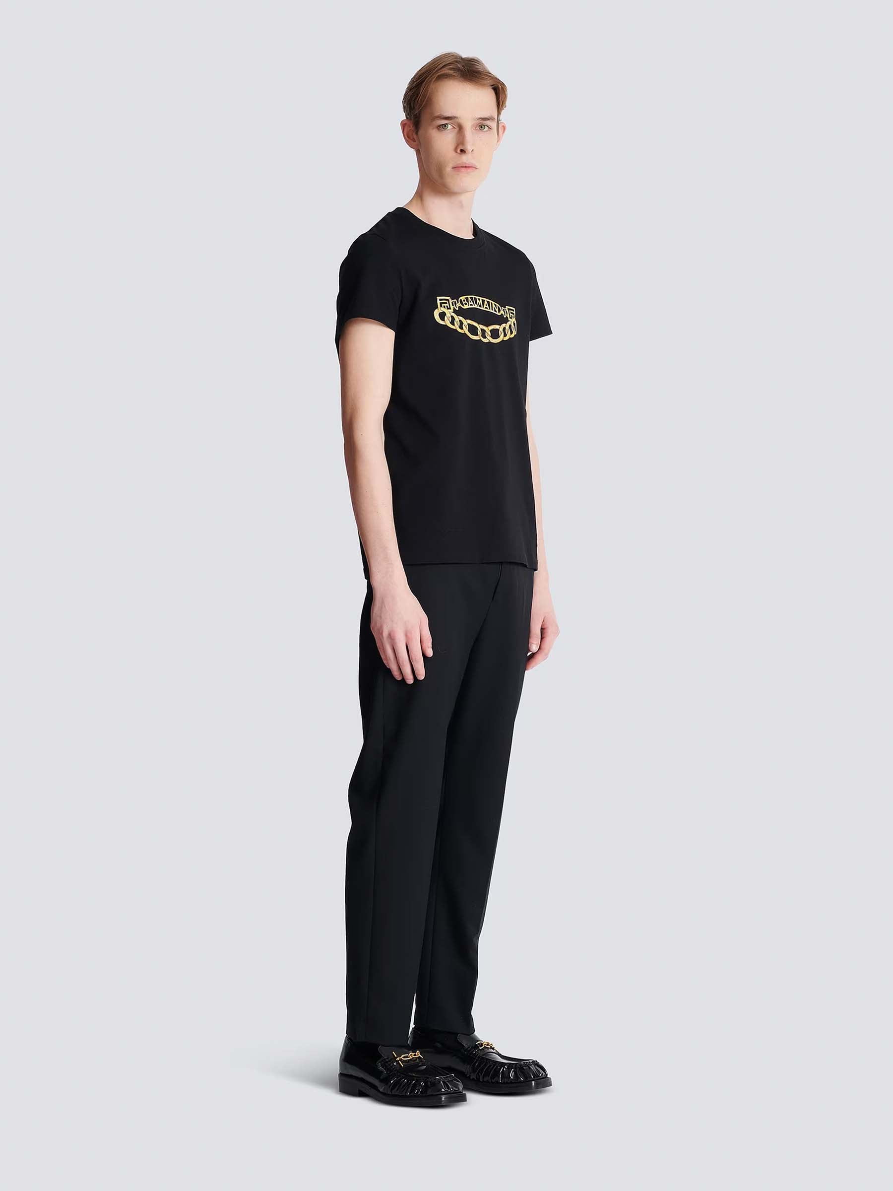 Outlet online Balmain Hombre Camiseta Logo Cadena color Negro sku 553-004356 01 - Foto 2