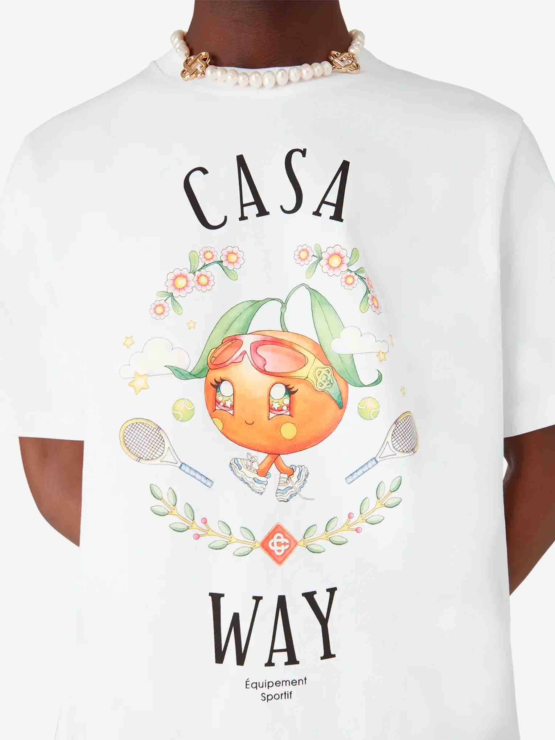 Outlet online Casablanca Hombre Camiseta Gráfica Algodón color Blanco sku 553-004374 01 - Foto 3