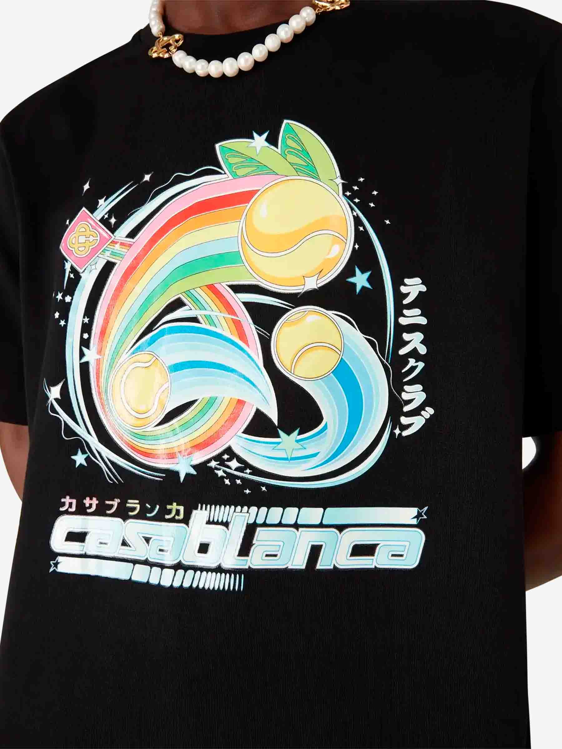 Outlet online Casablanca Hombre Camiseta Gráfica Algodón color Blanco sku 553-004375 01 - Foto 3