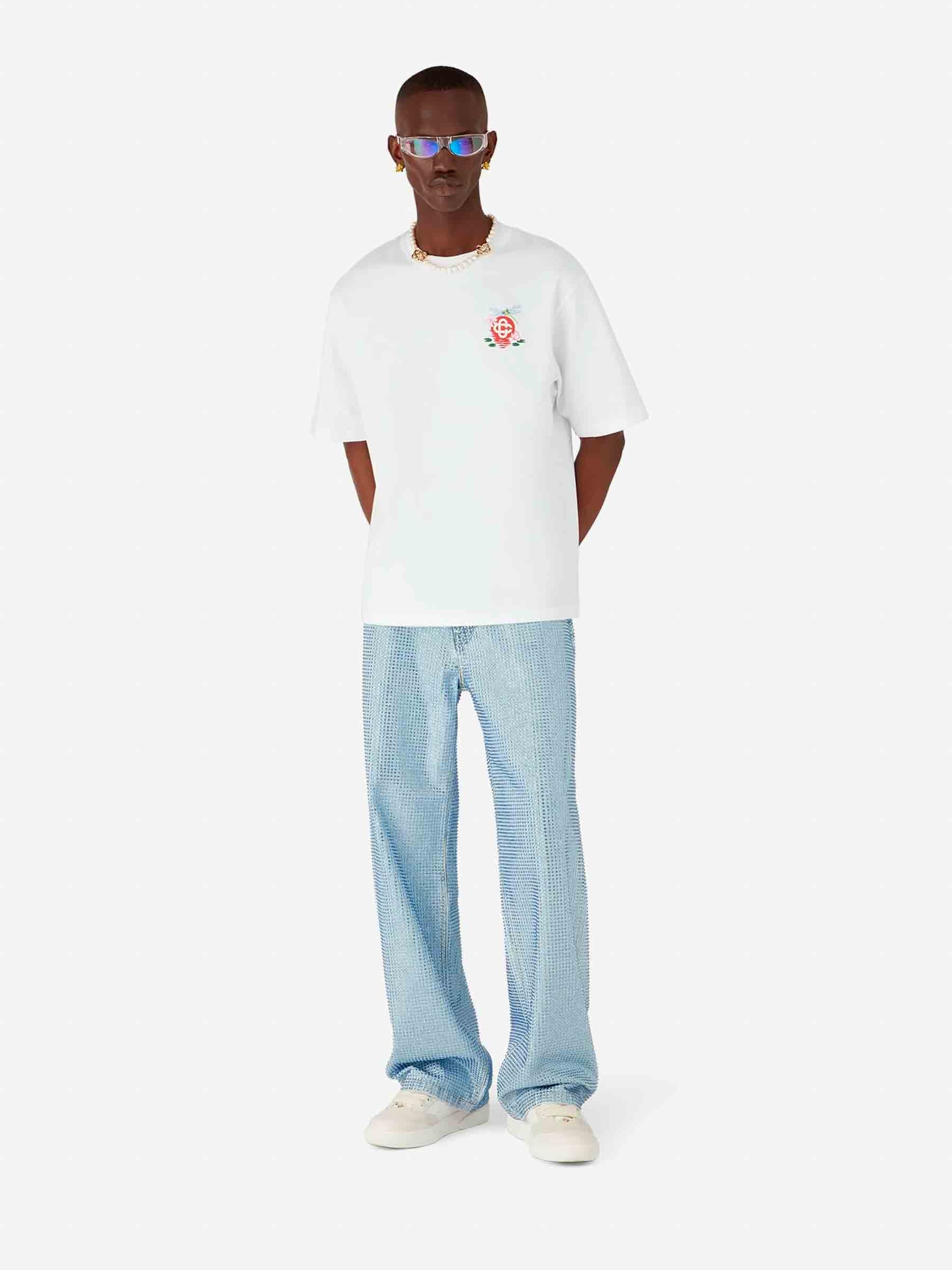 Outlet online Casablanca Hombre Camiseta Gráfica Algodón color Blanco sku 553-004376 01 - Foto 2