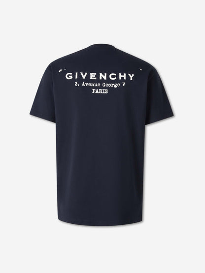 Outlet online Givenchy Hombre Camiseta Logo Estampado color Azul Noche sku 553-004447 02 - Foto 2