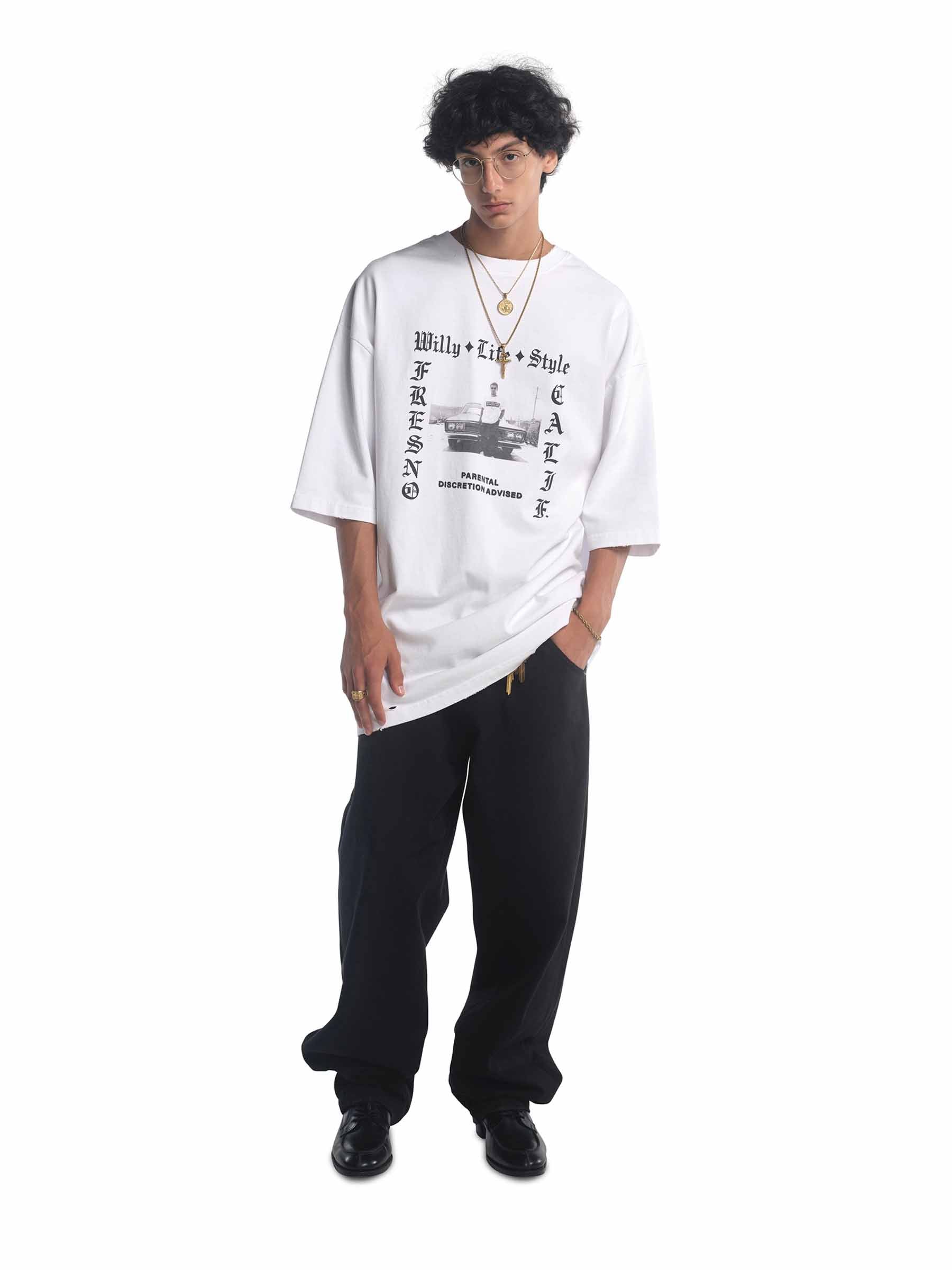 Outlet online Willy Chavarria Hombre Camiseta Cuello Redondo color Blanco sku 553-004450 01 - Foto 2