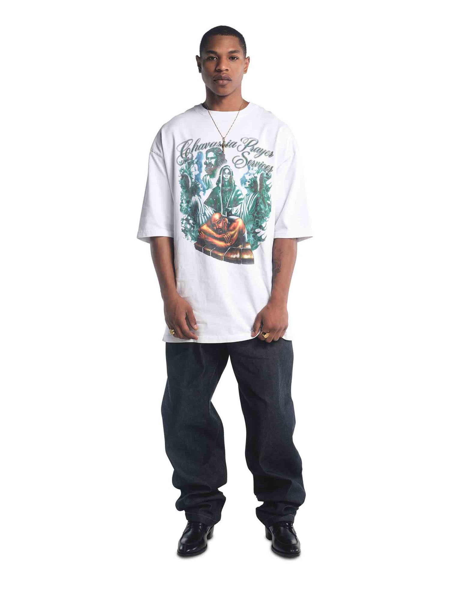 Outlet online Willy Chavarria Hombre Camiseta Cuello Redondo color Blanco sku 553-004456 01 - Foto 4