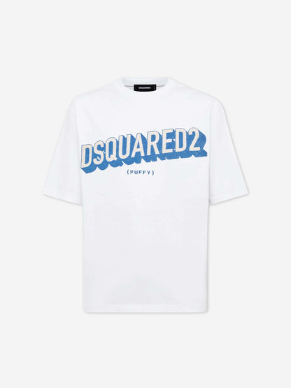 Outlet online Dsquared2 Hombre Camiseta con logotipo en relieve color Blanco sku 553-004466 01 - Foto 1
