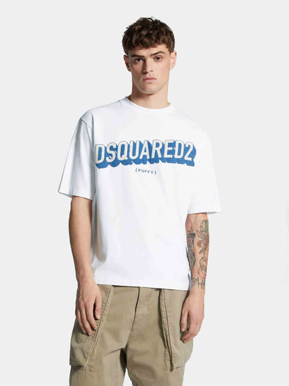 Outlet online Dsquared2 Hombre Camiseta con logotipo en relieve color Blanco sku 553-004466 01 - Foto 2