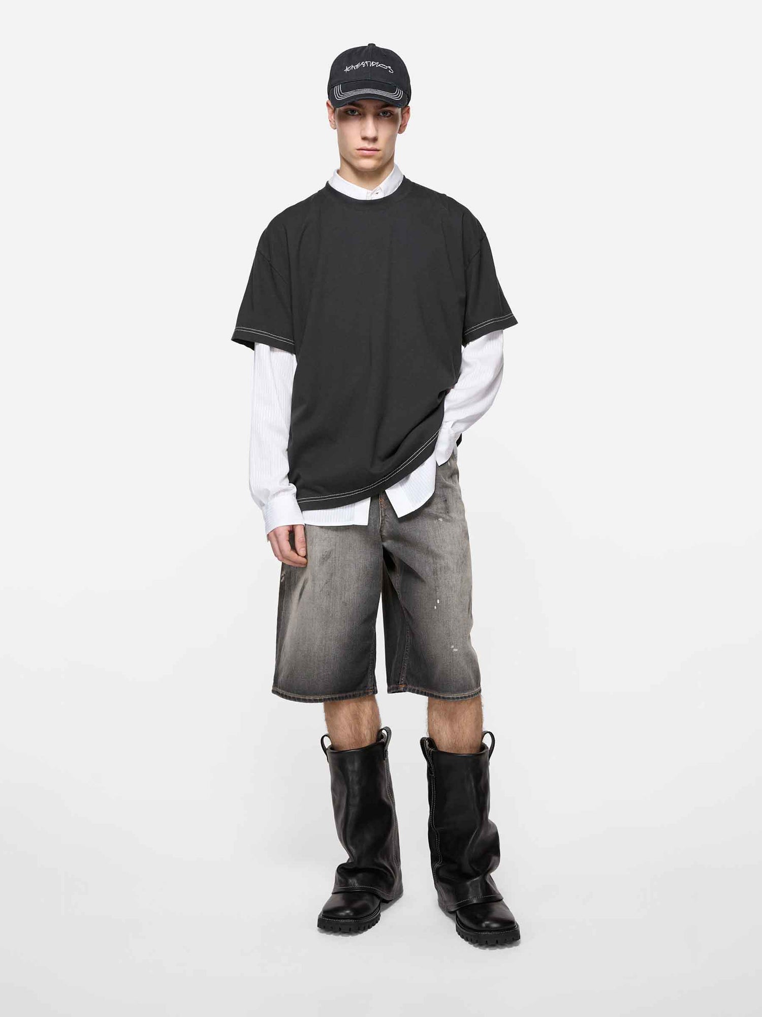 Outlet online Acne Studios Hombre Camiseta Logo color Negro sku 553-004483 01 - Foto 2