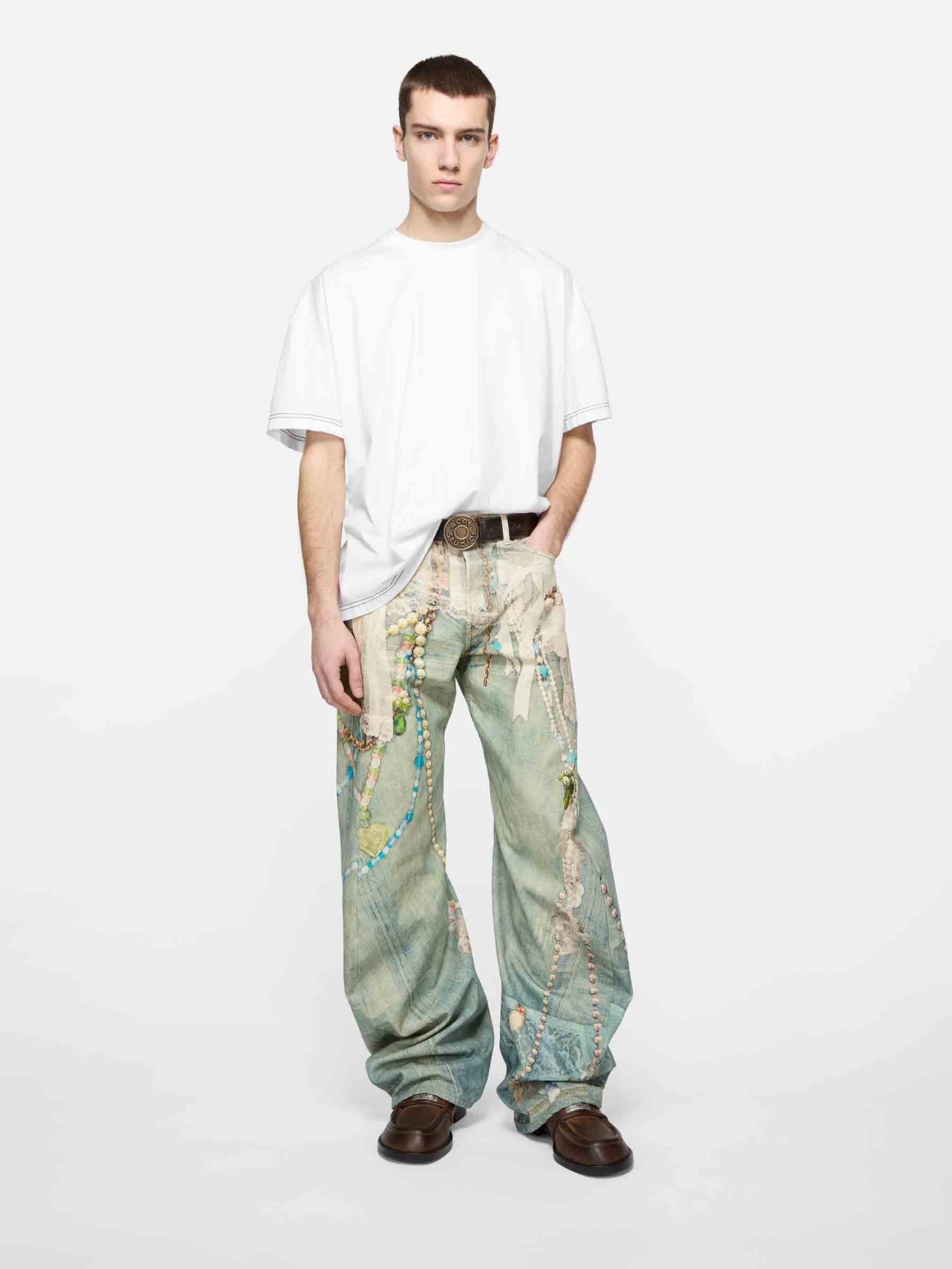 Outlet online Acne Studios Hombre Camiseta Logo color Blanco sku 553-004483 02 - Foto 3