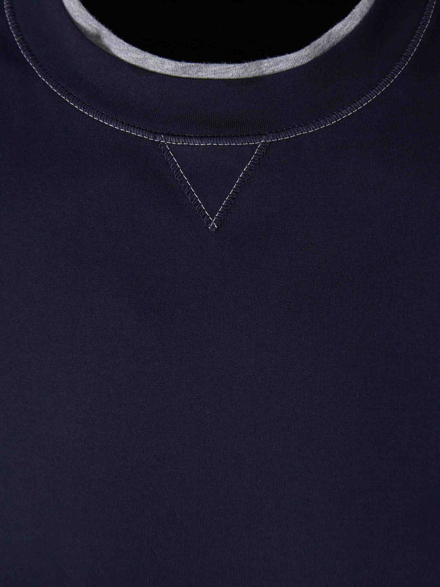 Outlet online Brunello Cucinelli Hombre Camiseta Manga Corta color Azul Noche sku 553-004494 02 - Foto 3