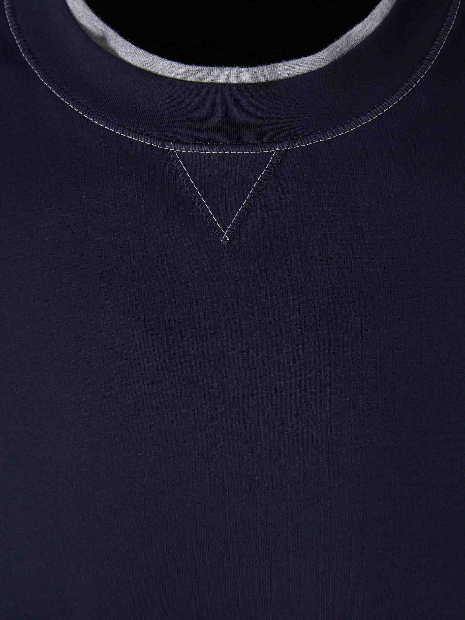 Outlet online Brunello Cucinelli Hombre Camiseta Manga Corta color Azul Noche sku 553-004494 02 - Foto 3