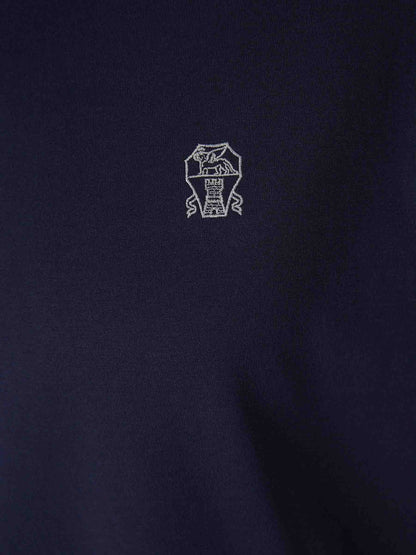 Outlet online Brunello Cucinelli Hombre Camiseta Manga Corta color Azul Noche sku 553-004494 02 - Foto 4