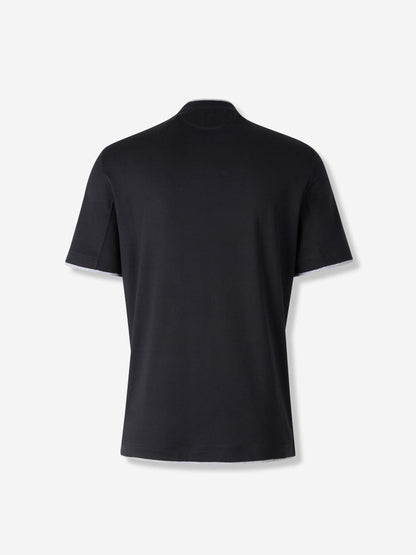 Outlet online Brunello Cucinelli Hombre Camiseta Algodón Doble color Negro sku 553-004495 01 - Foto 2