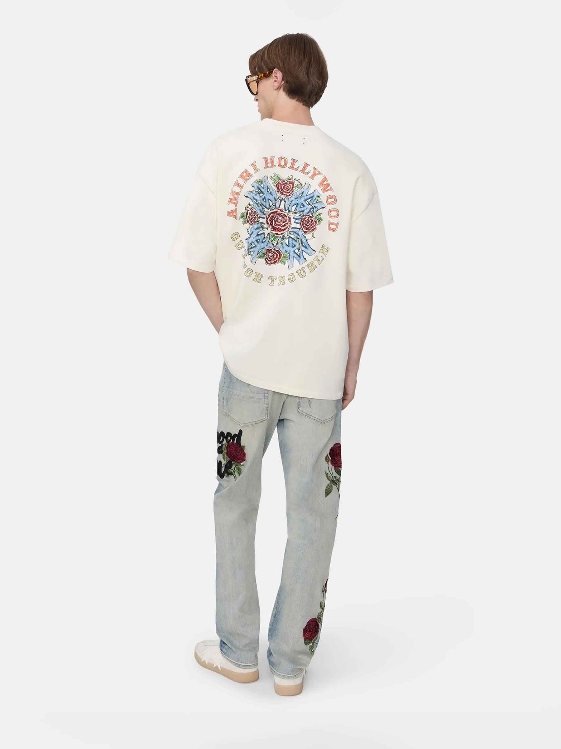 Outlet online Amiri Hombre Camiseta Cuello Redondo color Marfil sku 553-004510 01 - Foto 2