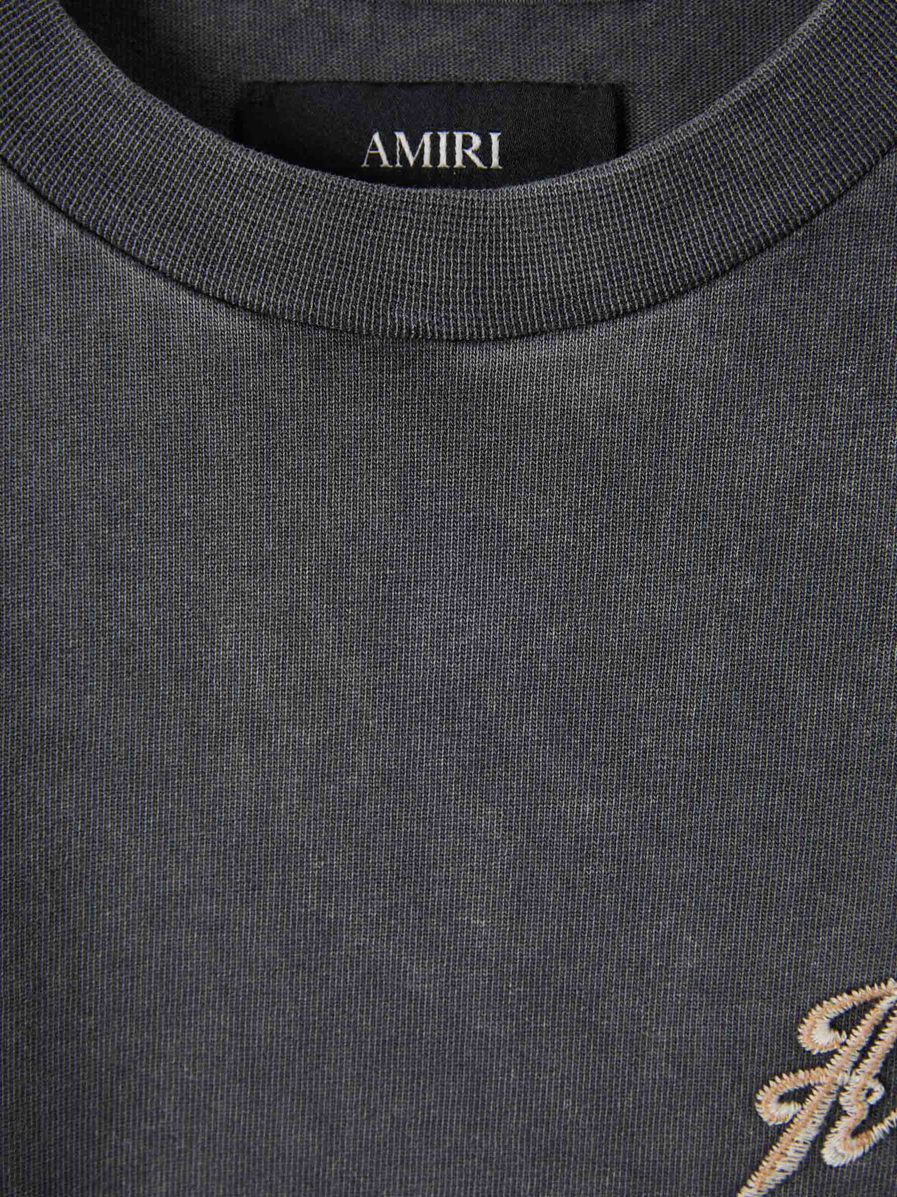 Outlet online Amiri Hombre Camiseta Cuello Redondo color Gris Antracita sku 553-004512 01 - Foto 3