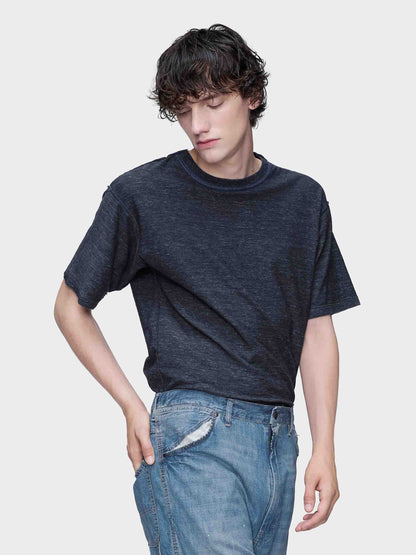 Outlet online Maison Margiela Hombre Camiseta Cuello Redondo color Azul Marino sku 553-004557 01 - Foto 2