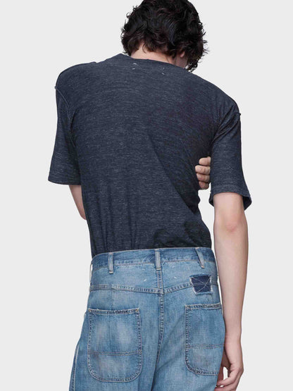 Outlet online Maison Margiela Hombre Camiseta Cuello Redondo color Azul Marino sku 553-004557 01 - Foto 2