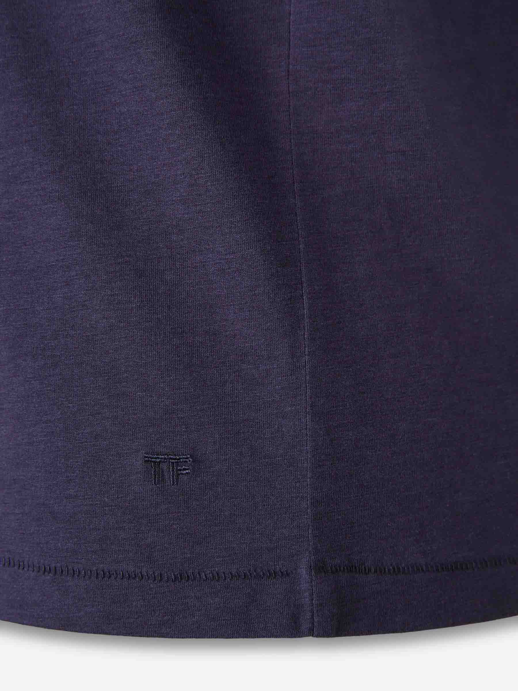Outlet online Tom Ford Hombre Camiseta Lisa color Azul Marino sku 553-004585 05 - Foto 4
