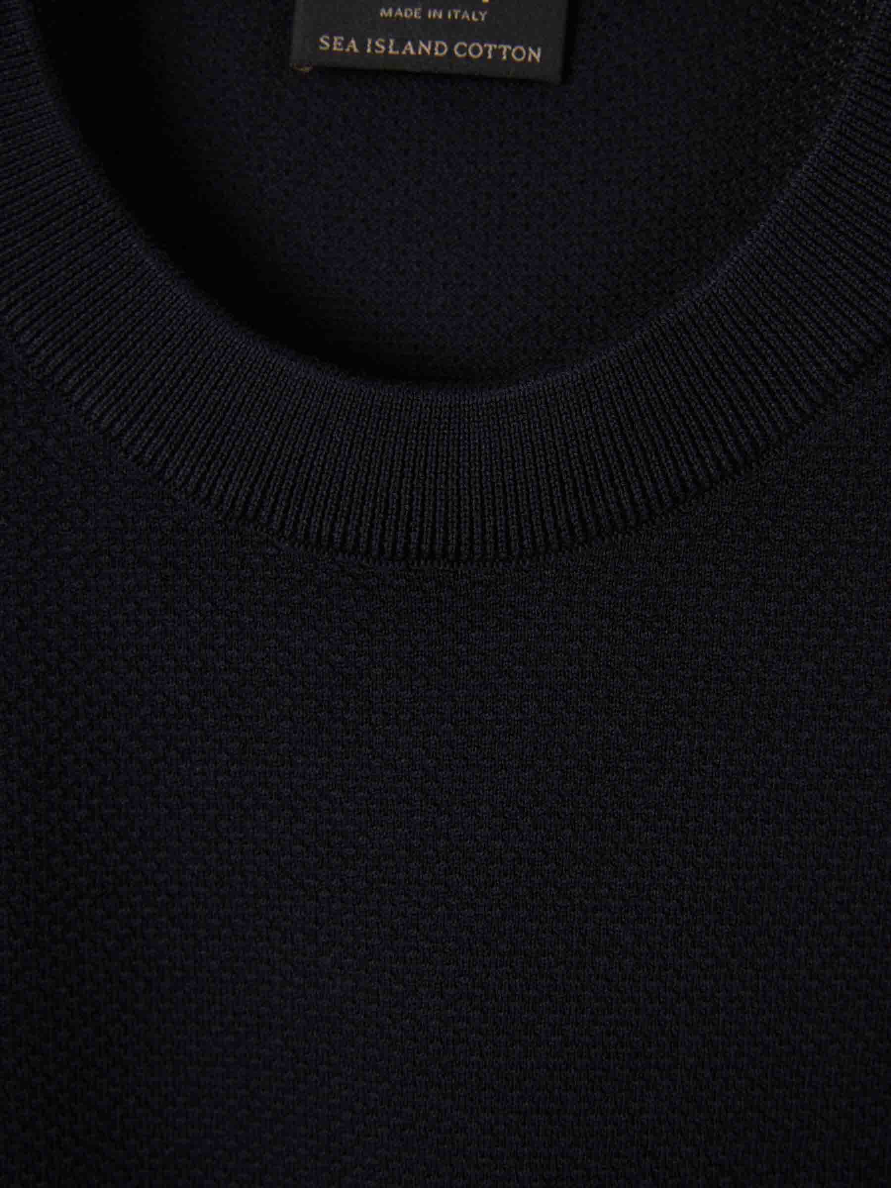Outlet online Brioni Hombre Camiseta Cuello Redondo color Azul Noche sku 553-004599 02 - Foto 3
