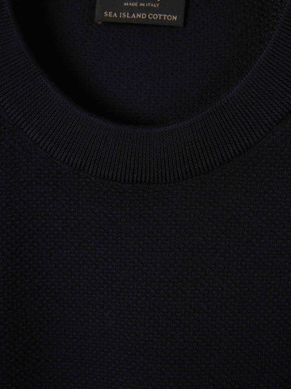 Outlet online Brioni Hombre Camiseta Cuello Redondo color Azul Noche sku 553-004599 02 - Foto 3